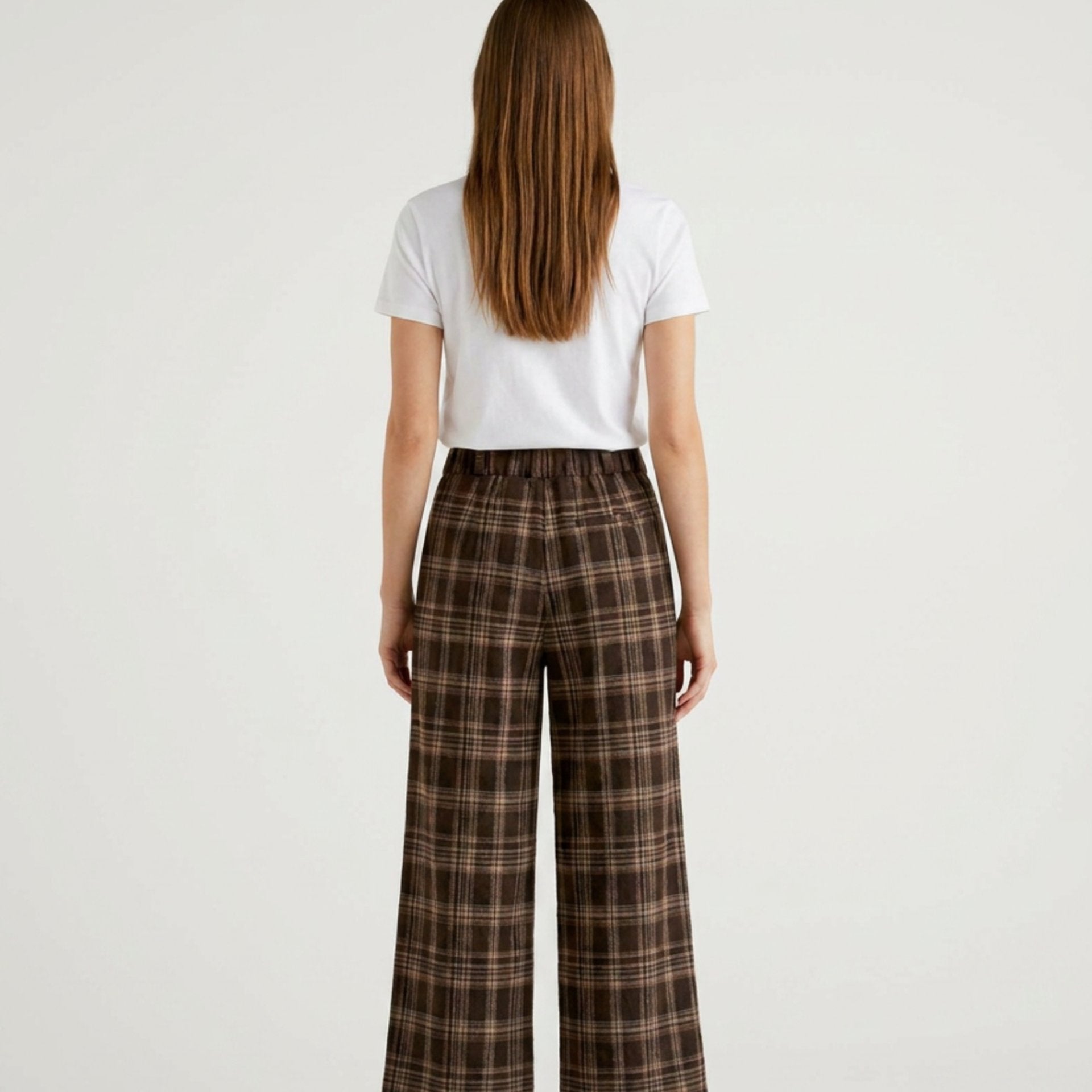 MOONDUST CHECK WIDE PANT PANTS 129 CHOCOLATE