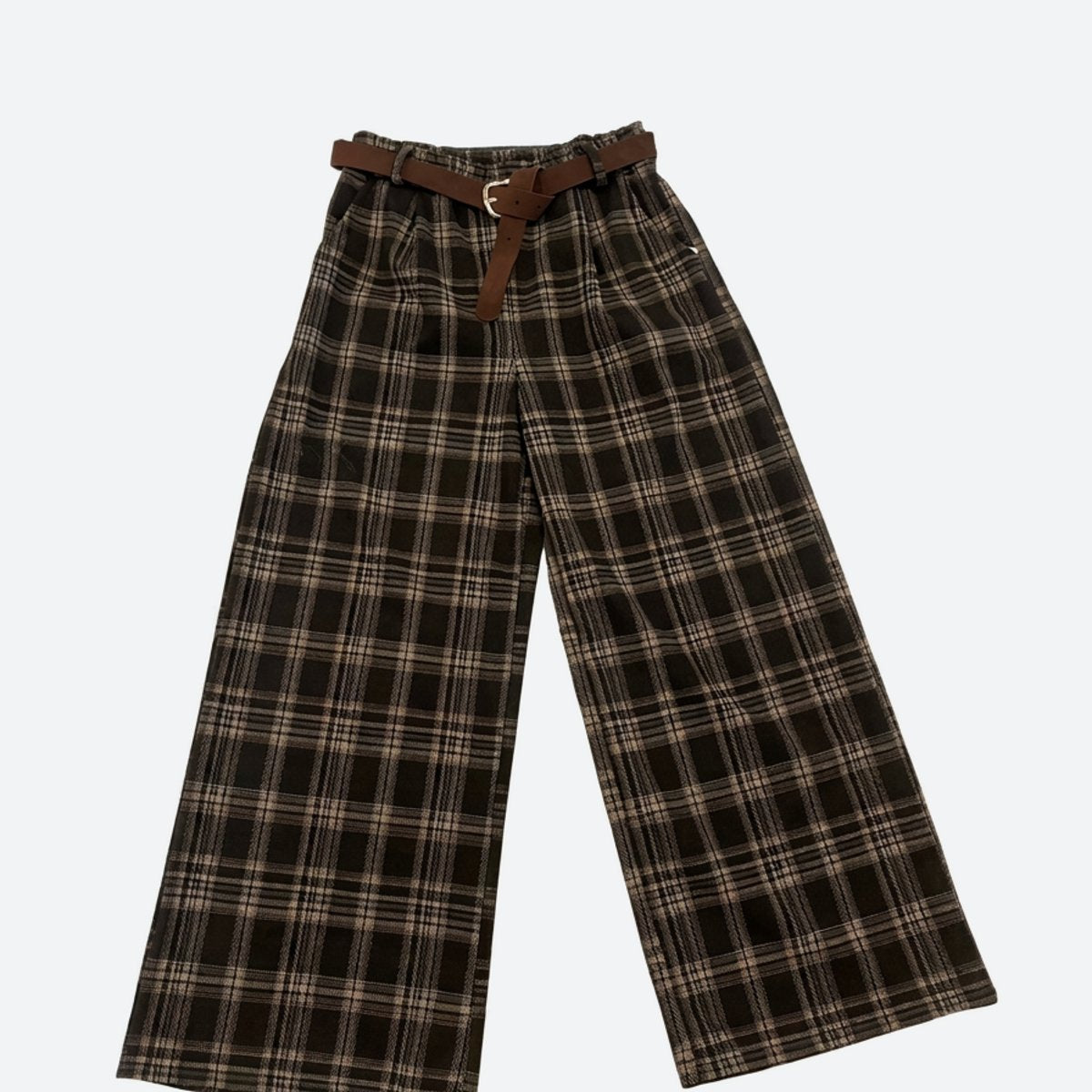 MOONDUST CHECK WIDE PANT PANTS 129 CHOCOLATE