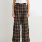 MOONDUST CHECK WIDE PANT PANTS 129 CHOCOLATE