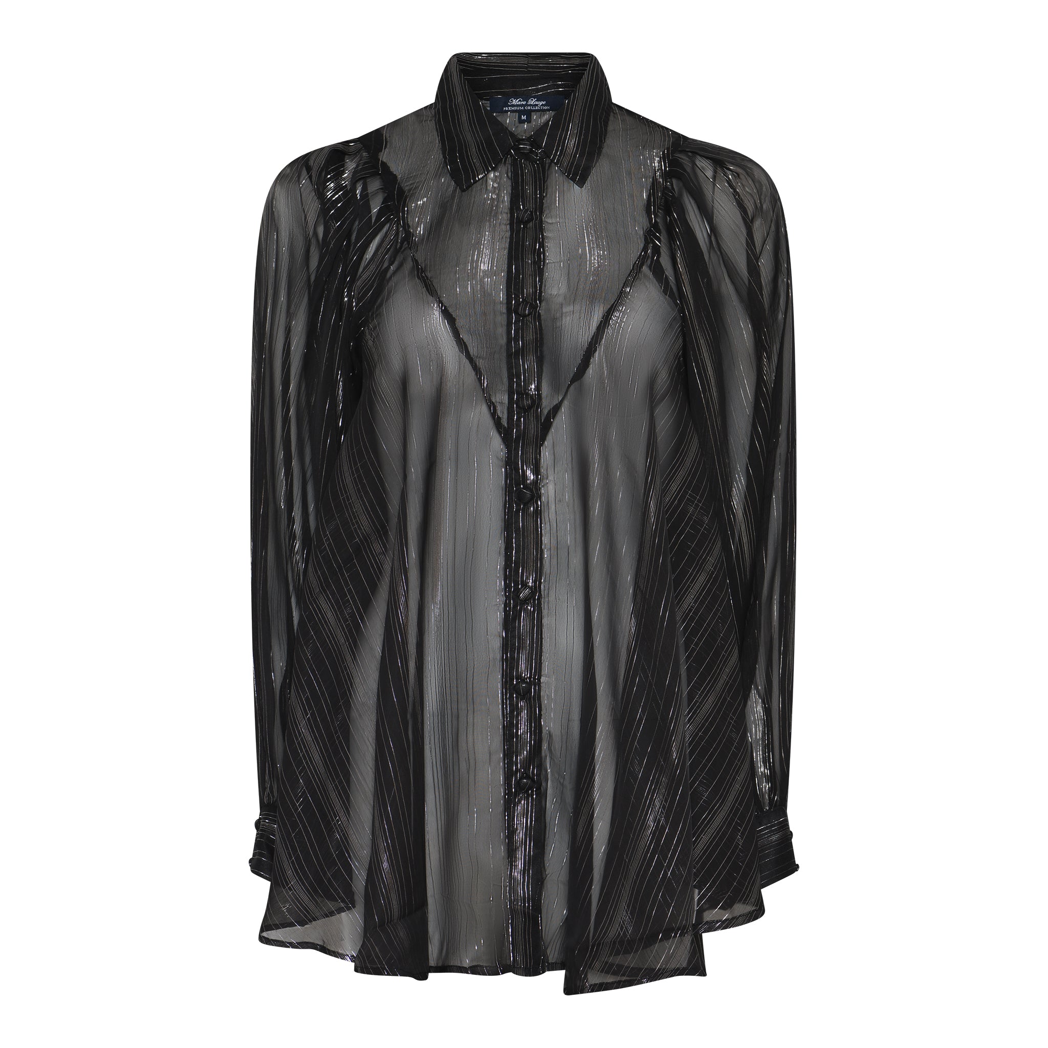 MARC LAUGE CHIFON LUX BLOUSE BLOUSE/SHIRT 80 BLACK