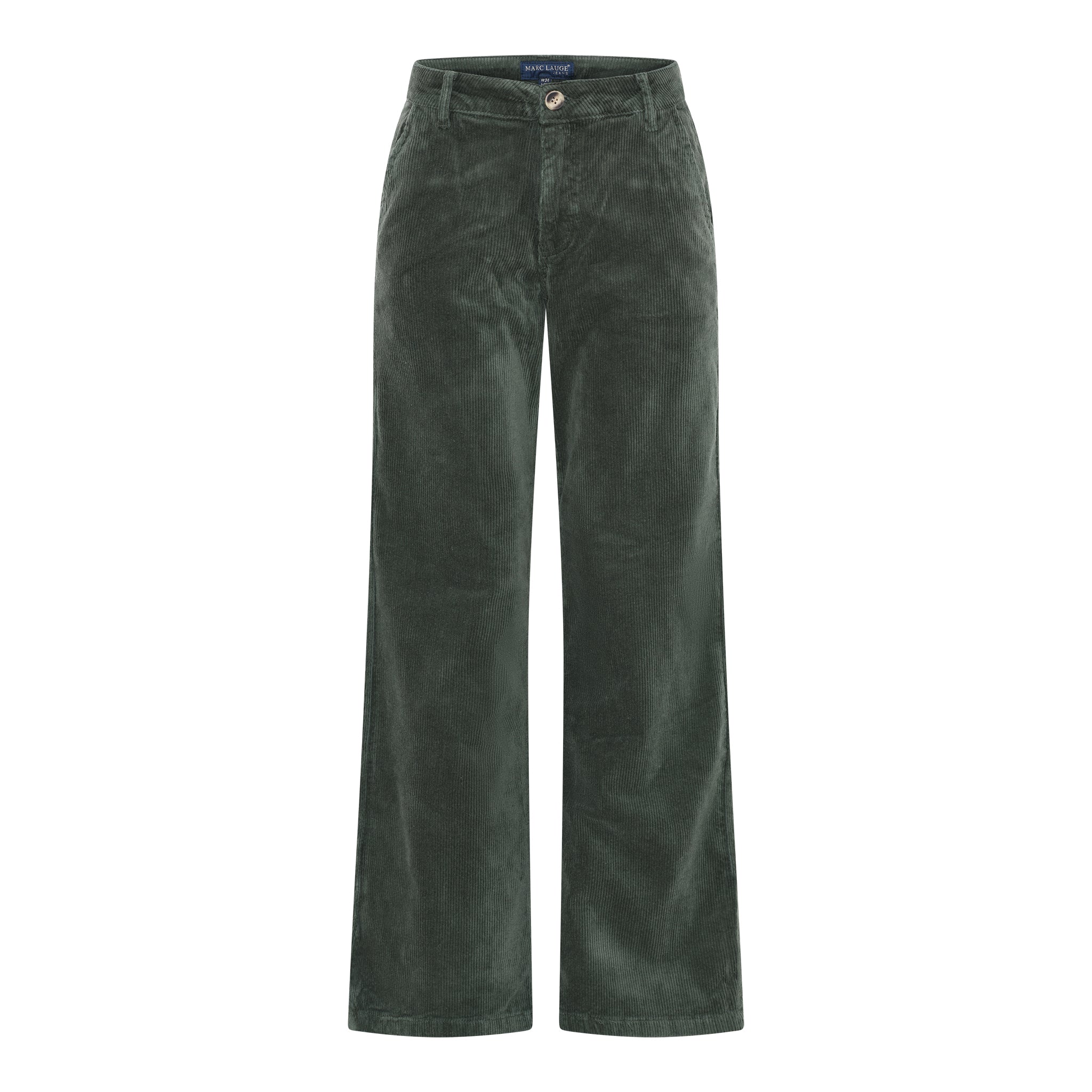 MARC LAUGE CHINO FLARE 8W CORDUROY PANT CORD/FLØJL 267 MOSS GREEN