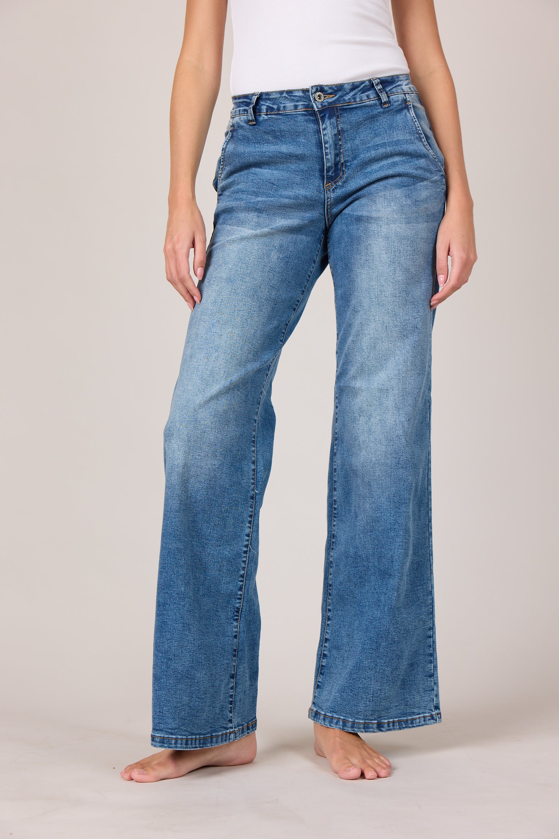 MAPP CHINO FLARE DENIM JEANS DENIM/TWILL 9396 DENIM USED