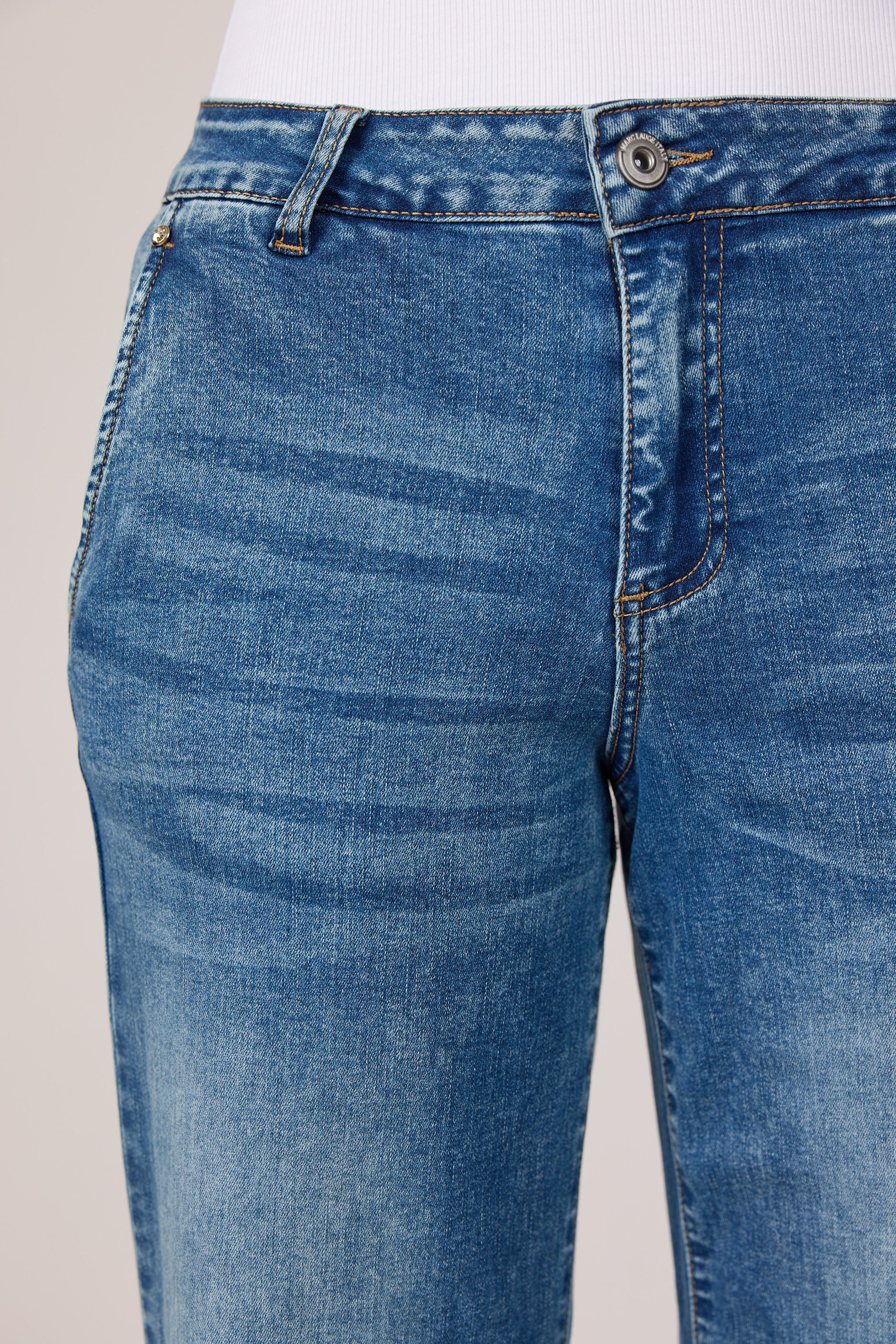 MARC LAUGE CHINO FLARE DENIM JEANS DENIM/TWILL 9196 LIGHT BLUE USED