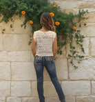MARC LAUGE CROCHET VEST BLOUSE/SHIRT 20 OFF WHITE