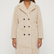 M JEANS CURLY FUR LONG JACKET OUTERWEAR 20 OFF WHITE