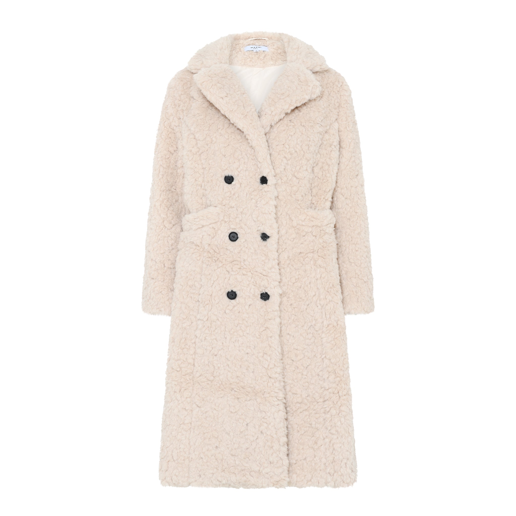 M JEANS CURLY FUR LONG JACKET OUTERWEAR 20 OFF WHITE