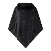M JEANS CUT PONCHO FUR OUTERWEAR 80 BLACK