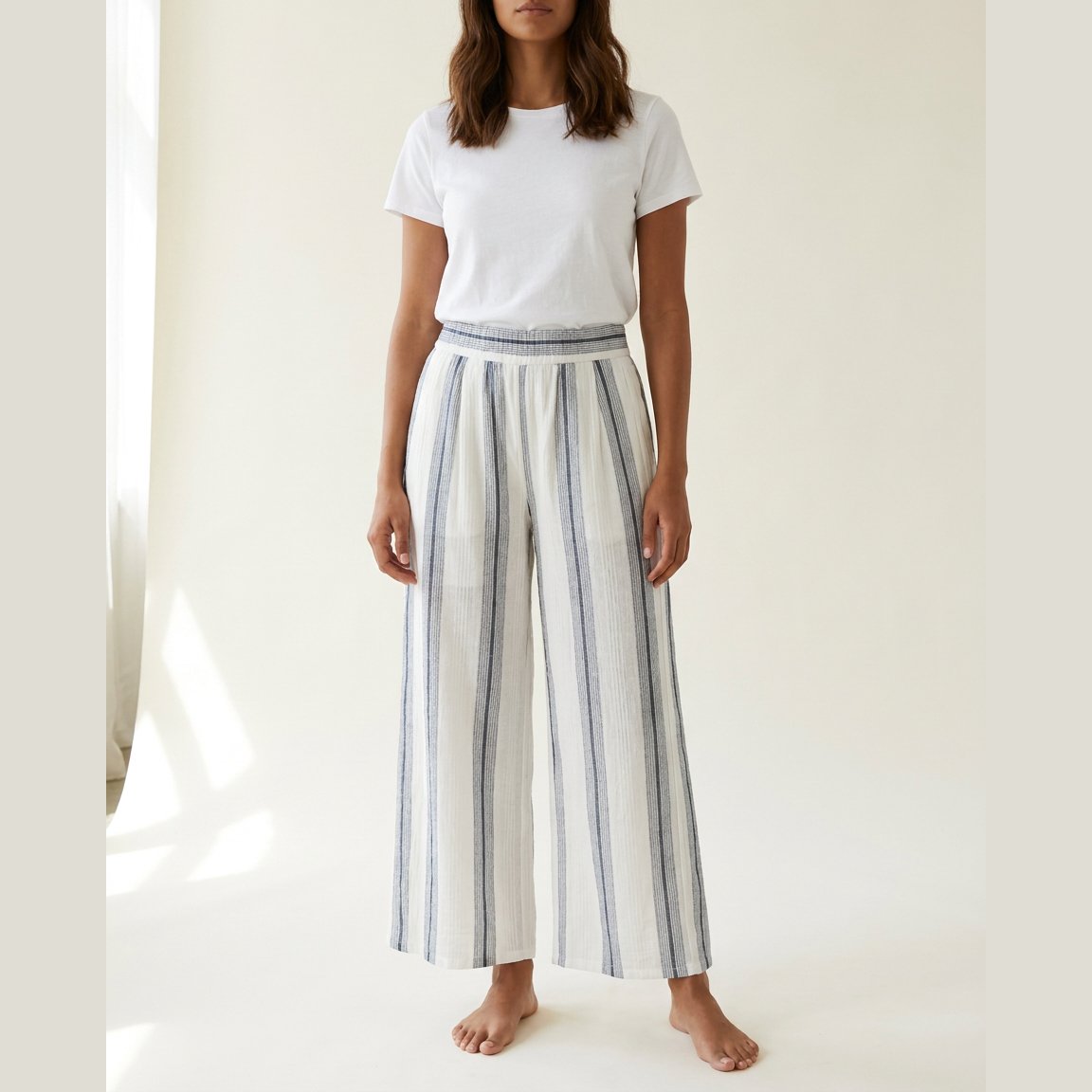 MAPP Caitlin Linen Pants Striped | 100% Linen Pants | MAPP LINEN