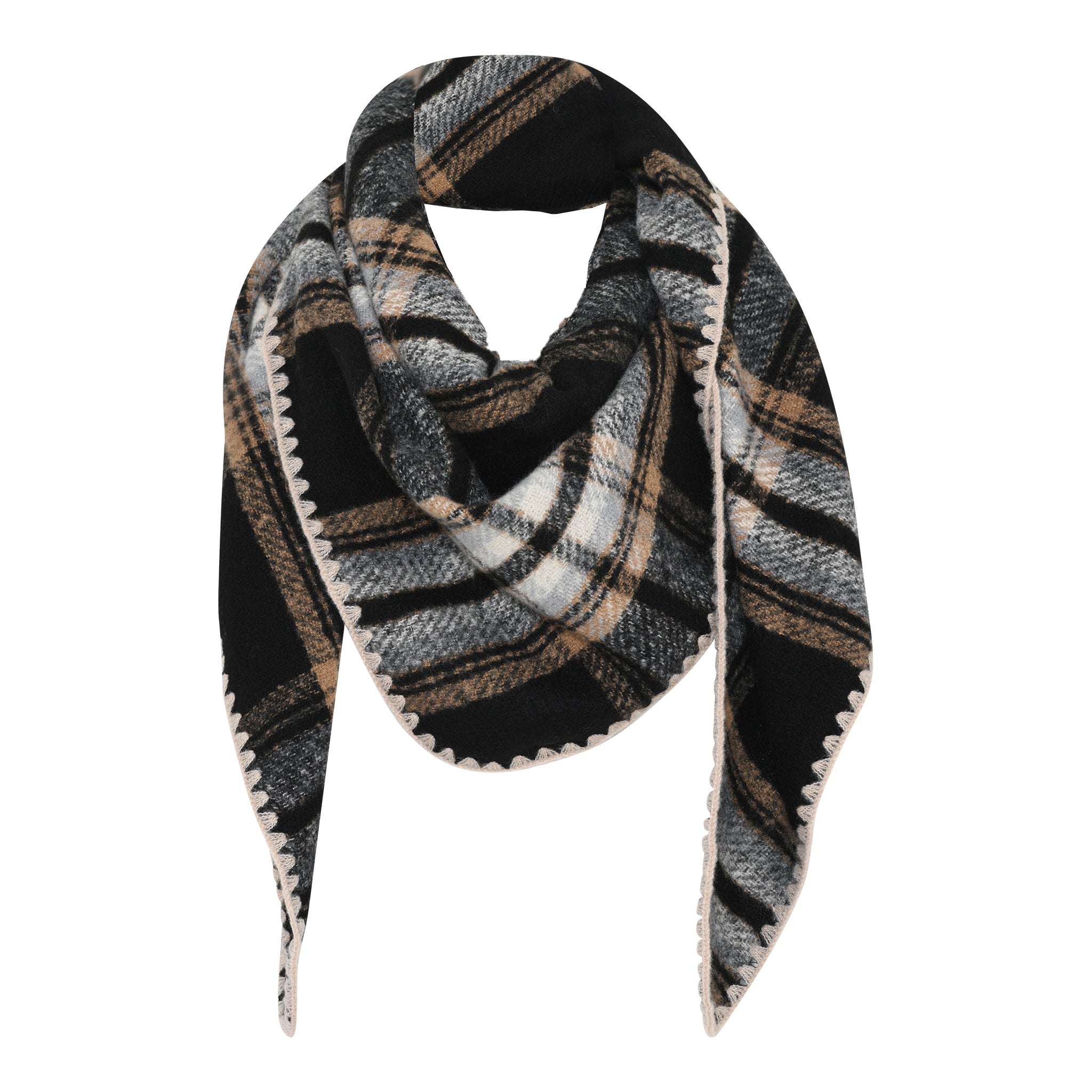 M JEANS Check Big Scarf ACCESSORIES 80 BLACK