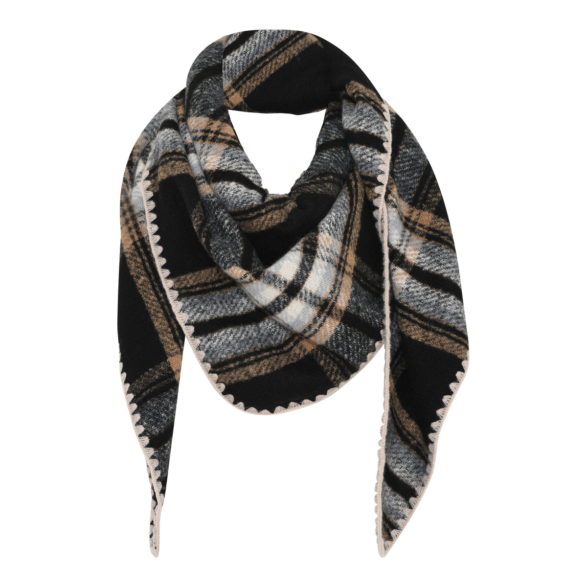 M JEANS Check Big Scarf ACCESSORIES 80 BLACK