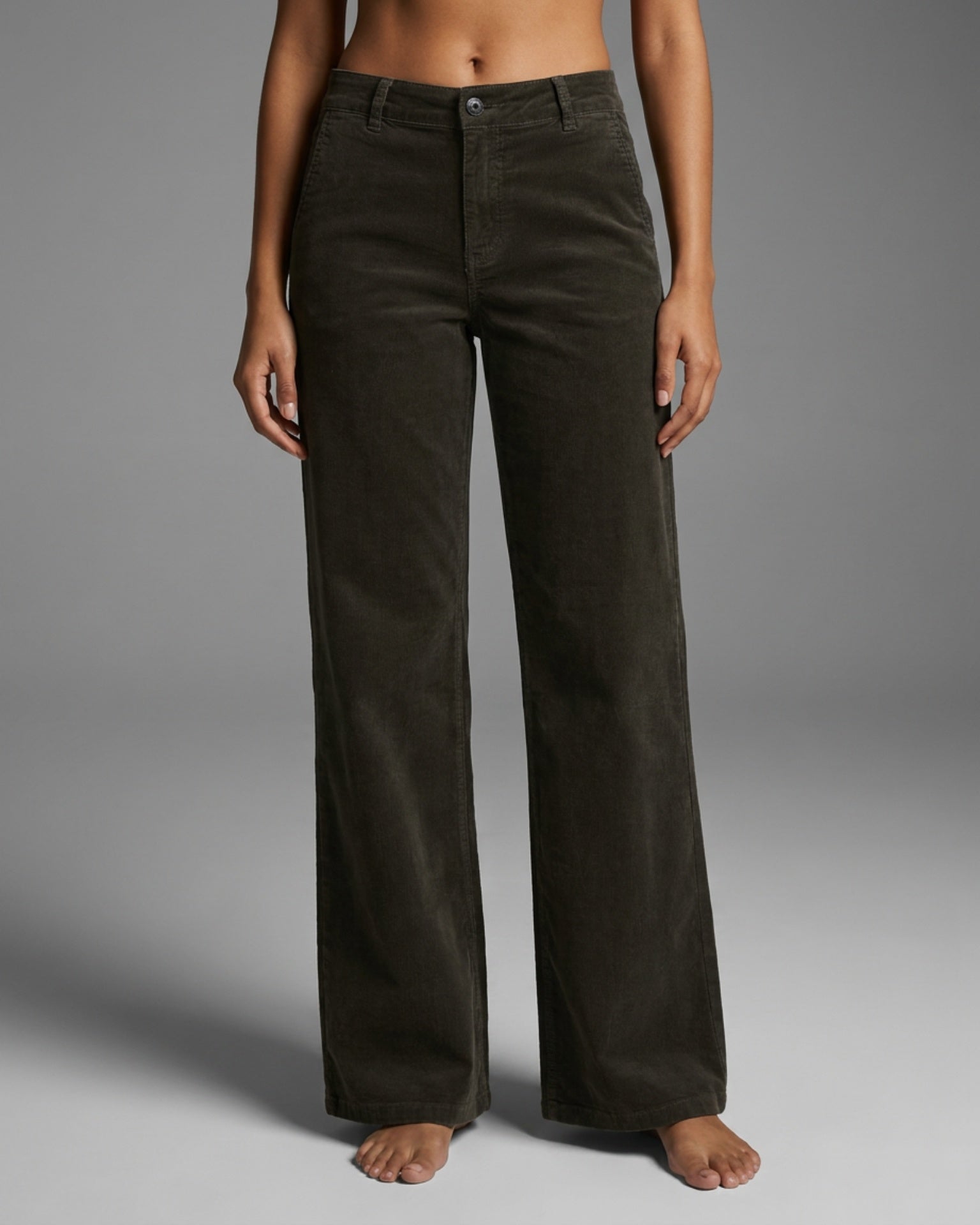 M JEANS Chino Flare Corduroy Jeans CORD/FLØJL 633 OLIVE OIL