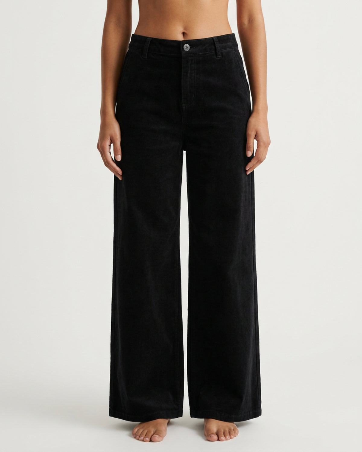 M JEANS Chino Flare Corduroy Jeans CORD/FLØJL 80 BLACK