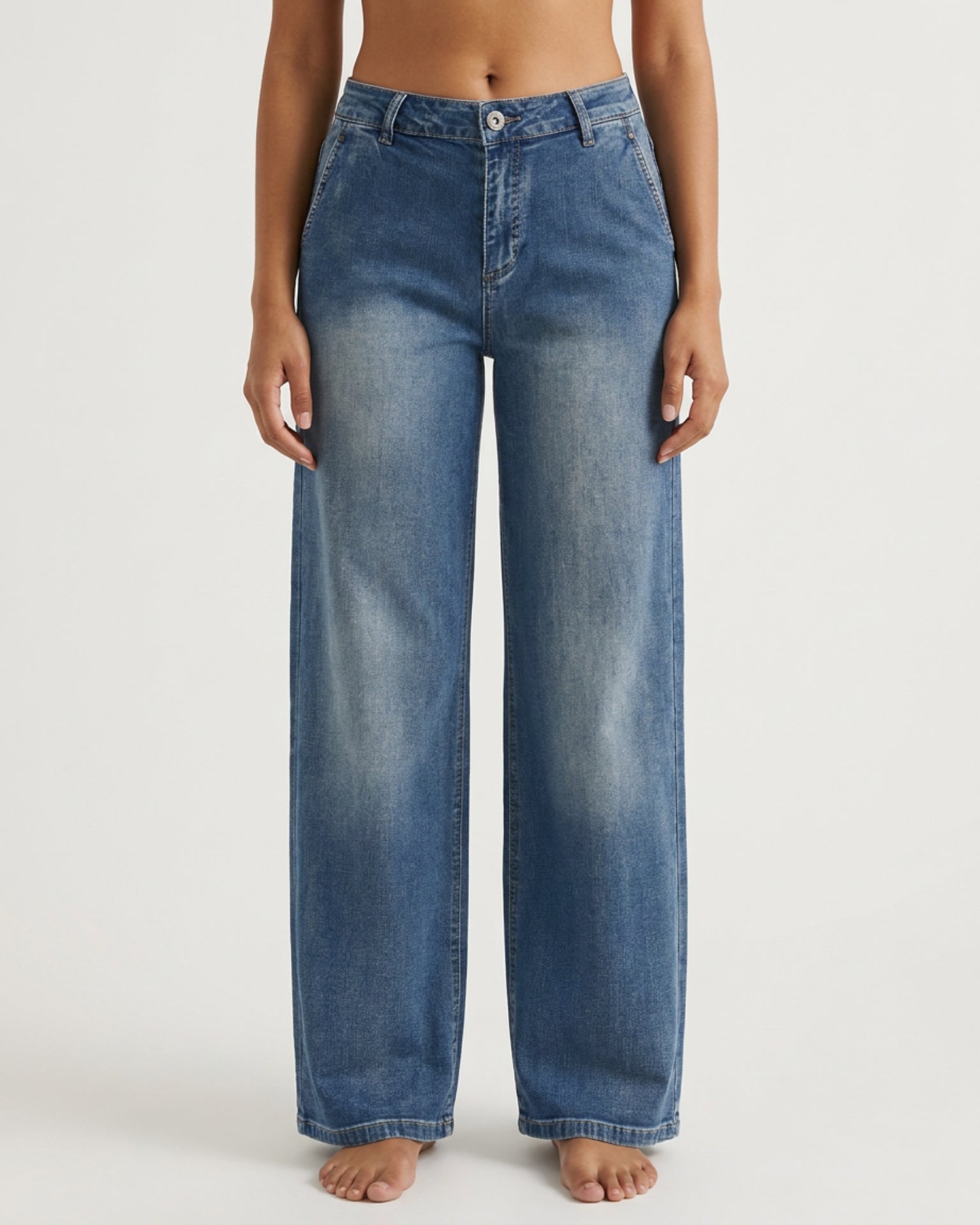 MARC LAUGE Chino Flare Denim Jeans DENIM/TWILL 9196 LIGHT BLUE USED