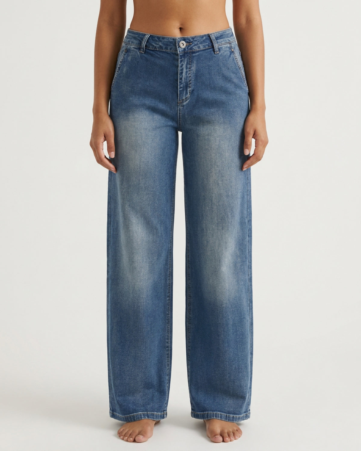 MARC LAUGE Chino Flare Denim Jeans DENIM/TWILL 9196 LIGHT BLUE USED