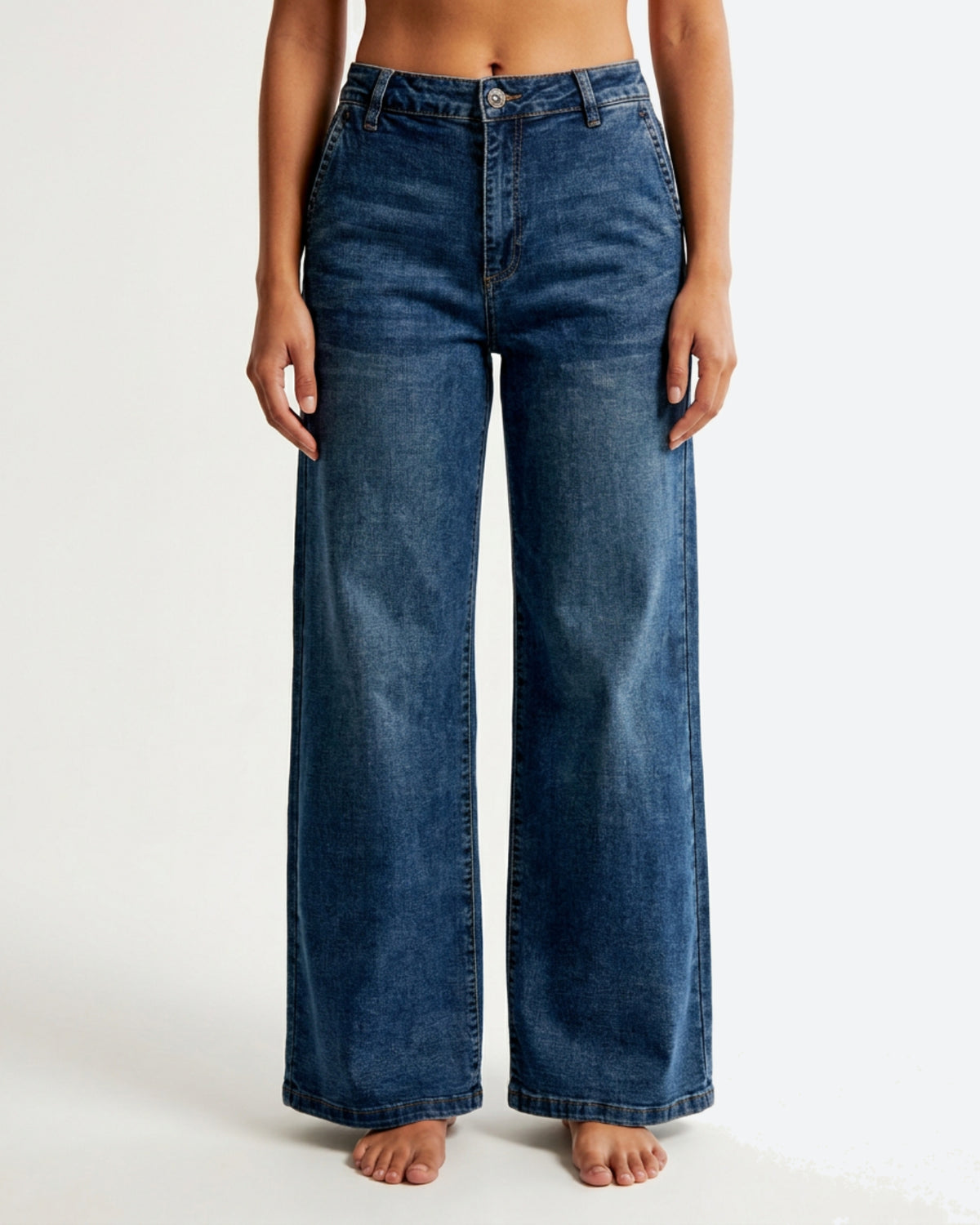 MARC LAUGE Chino Flare Denim Jeans DENIM/TWILL 939699 CLASSIC BLUE USED