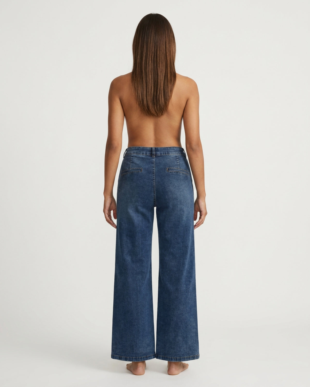 MARC LAUGE Chino Flare Denim Jeans DENIM/TWILL 939699 CLASSIC BLUE USED