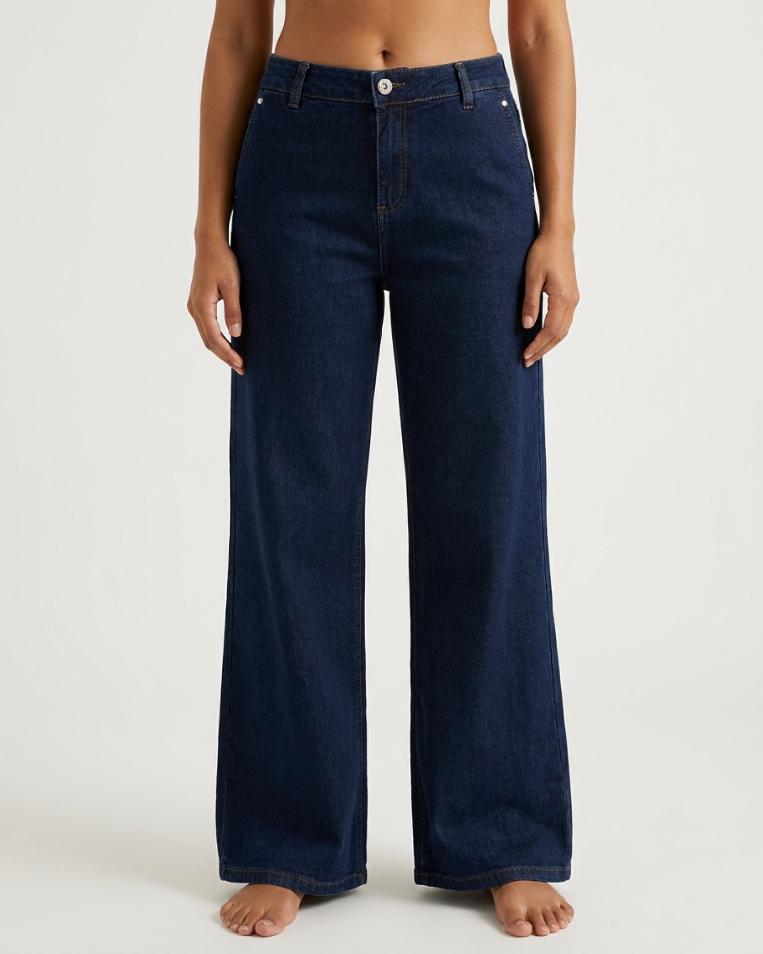 MARC LAUGE Chino Flare Denim Jeans DENIM/TWILL 98 DARK BLUE