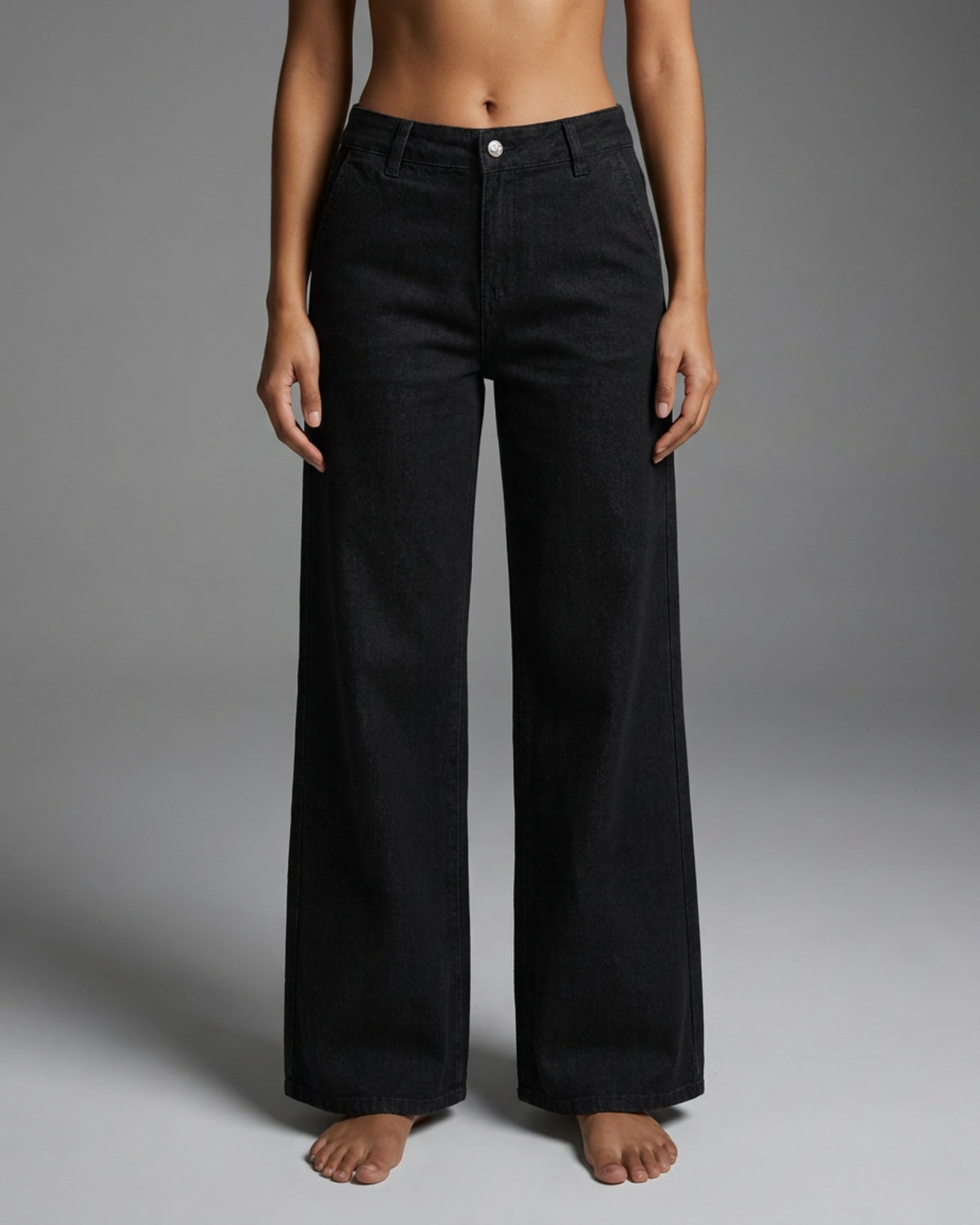 M JEANS Chino Flare Fit Jeans DENIM/TWILL 81 BLACK DENIM