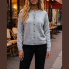 M JEANS DEE CARDIGAN KNITWEAR 253 LIGHT GREY MELANGE