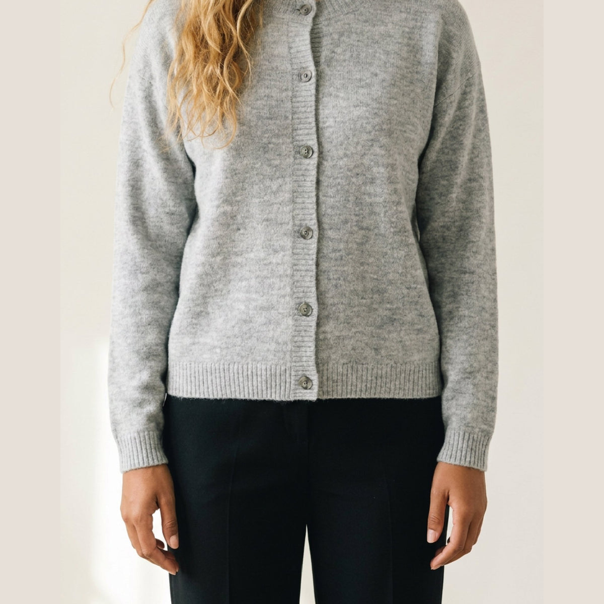 M JEANS DEE CARDIGAN KNITWEAR 253 LIGHT GREY MELANGE