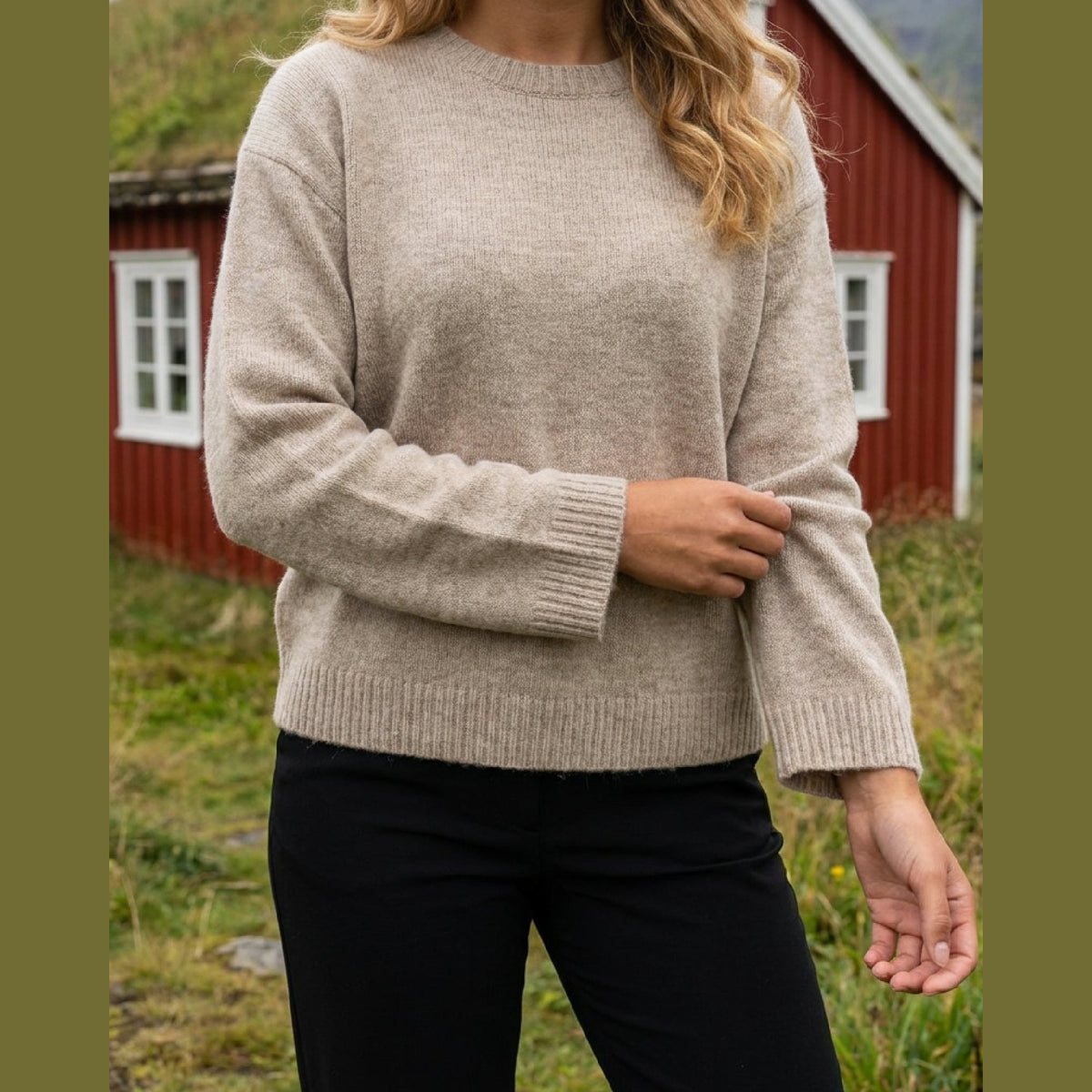 M JEANS DEE R-NECK KNITWEAR 274 SAND MELANGE