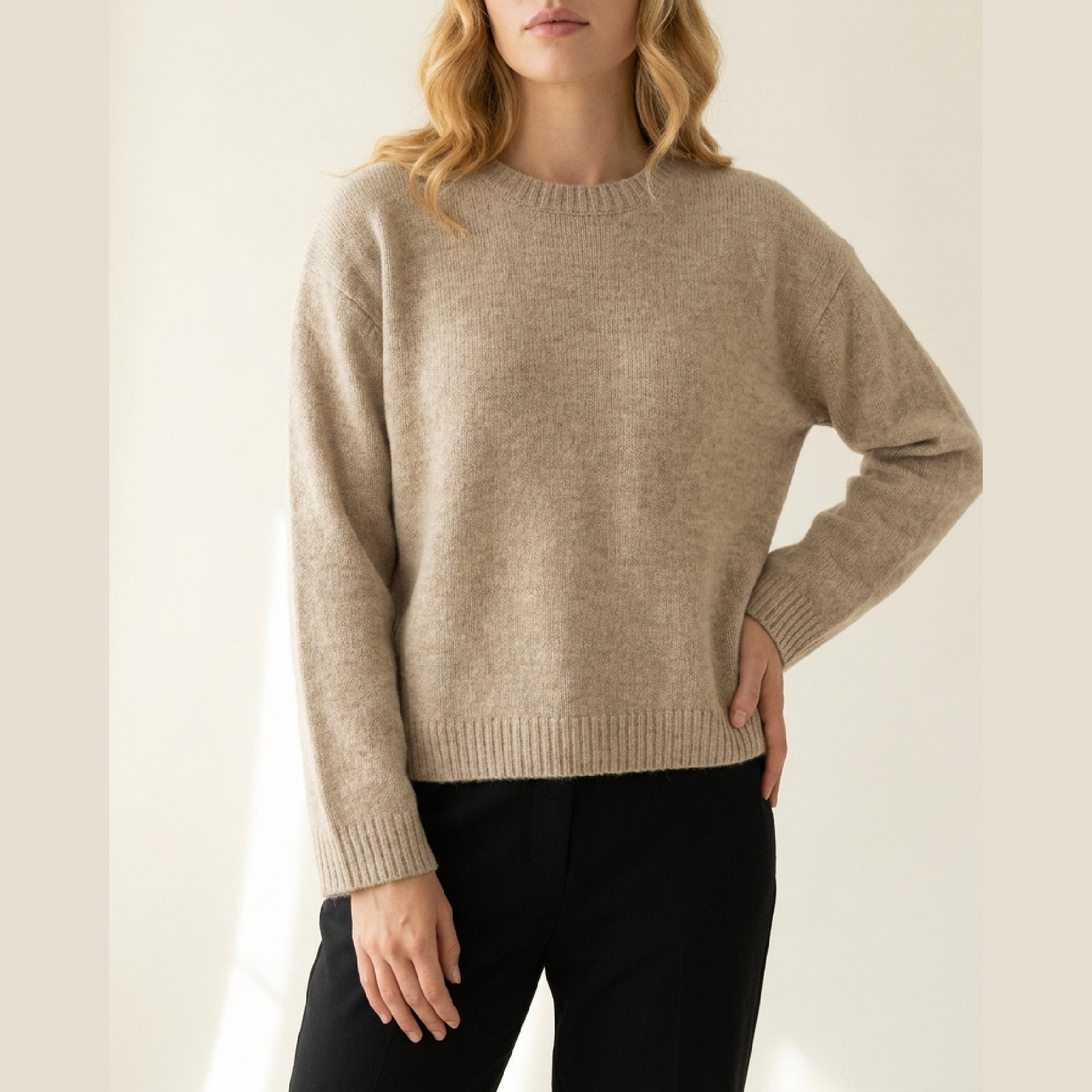 M JEANS DEE R-NECK KNITWEAR 274 SAND MELANGE