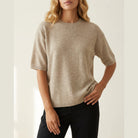 M JEANS DEE S/SL BLOUSE KNITWEAR 274 SAND MELANGE
