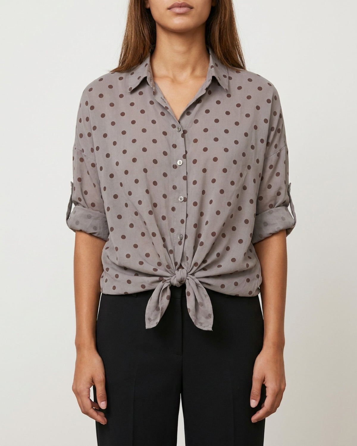 MOONDUST DOT TIE SHIRT BLOUSE/SHIRT 136 FANGO