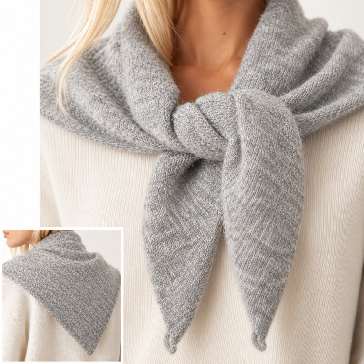 M JEANS Dee Knit Scarf ACCESSORIES 253 LIGHT GREY MELANGE