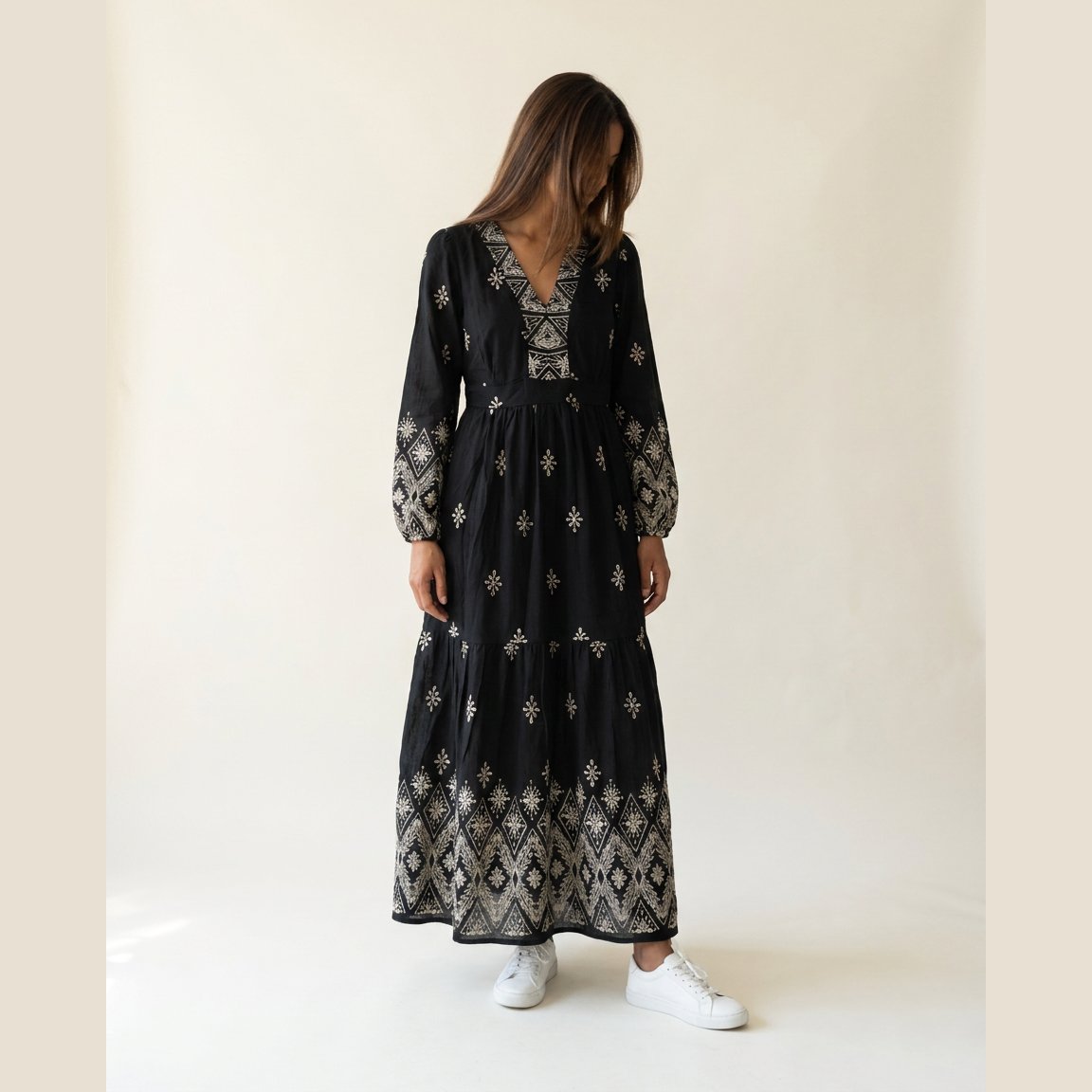 MOONDUST EMB DRESS LONG DRESS/JUMPSUIT 80 BLACK