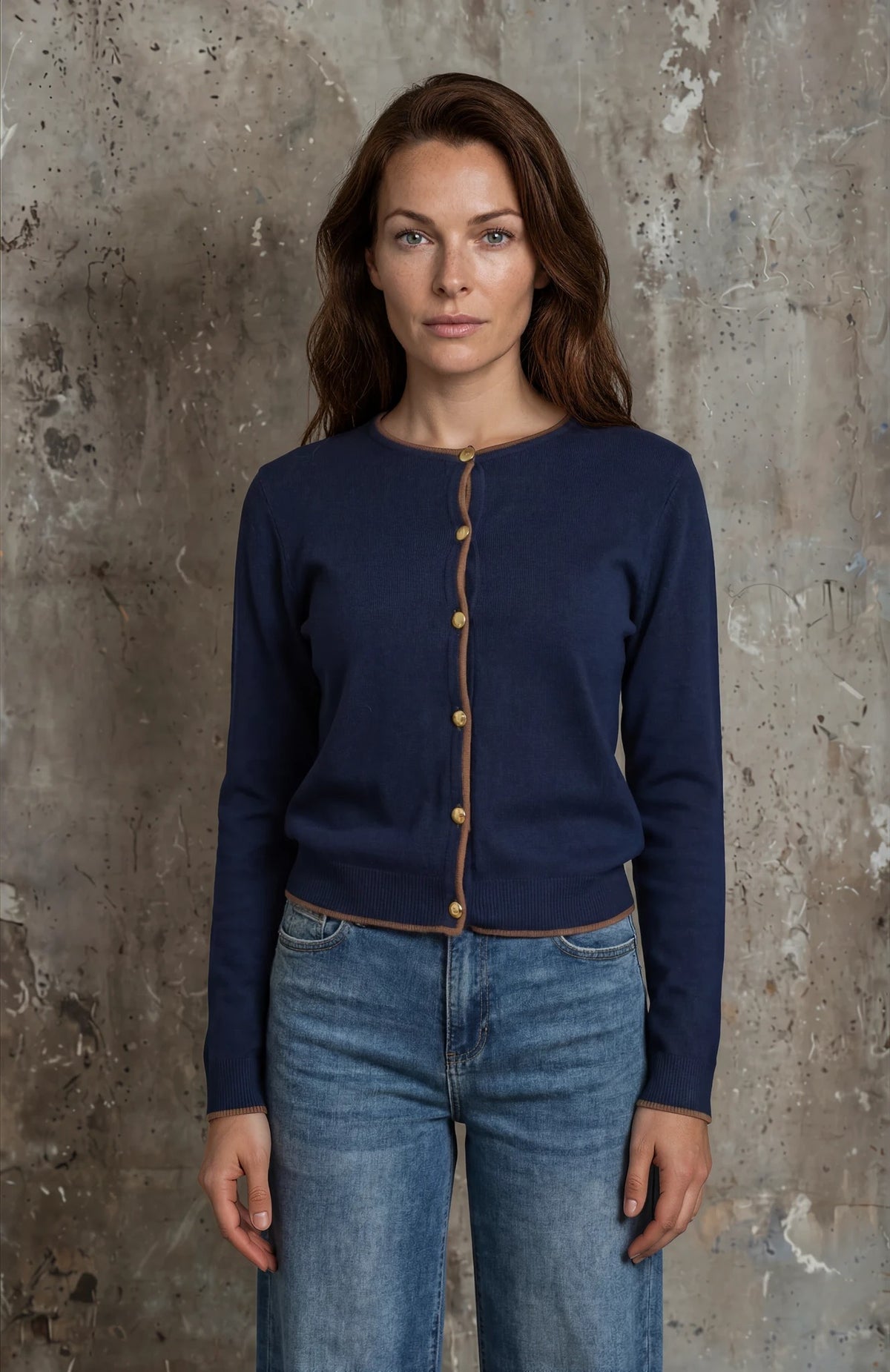 M JEANS ERIKA CARDIGAN SOLID KNITWEAR 104 NAVY