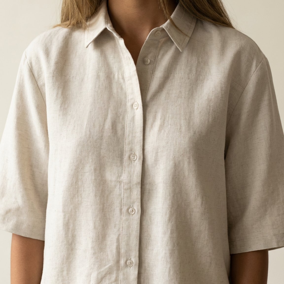 MAPP EVA WIDE LIN SHIRT LINEN 27 SAND