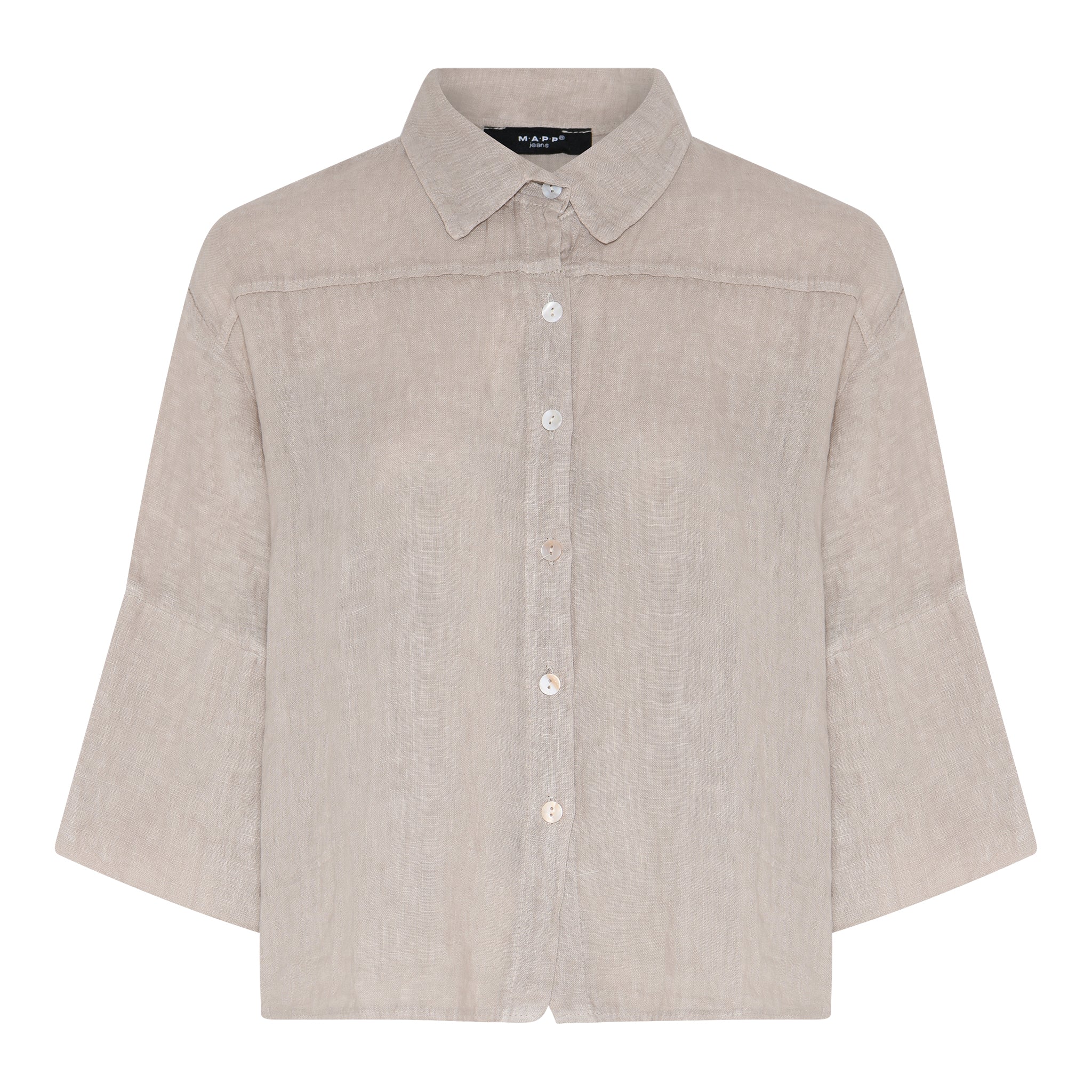 MAPP Eva Wide Linen Shirt | 100% Linen Shirt | MAPP LINEN 27 SAND