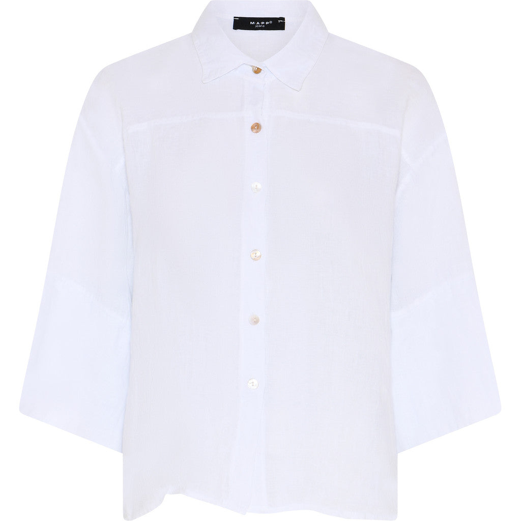 MOONDUST Eva Wide Linen Shirt | 100% Linen Shirt | M JEANS LINEN 10 WHITE