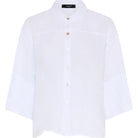 MOONDUST Eva Wide Linen Shirt | 100% Linen Shirt | M JEANS LINEN 10 WHITE
