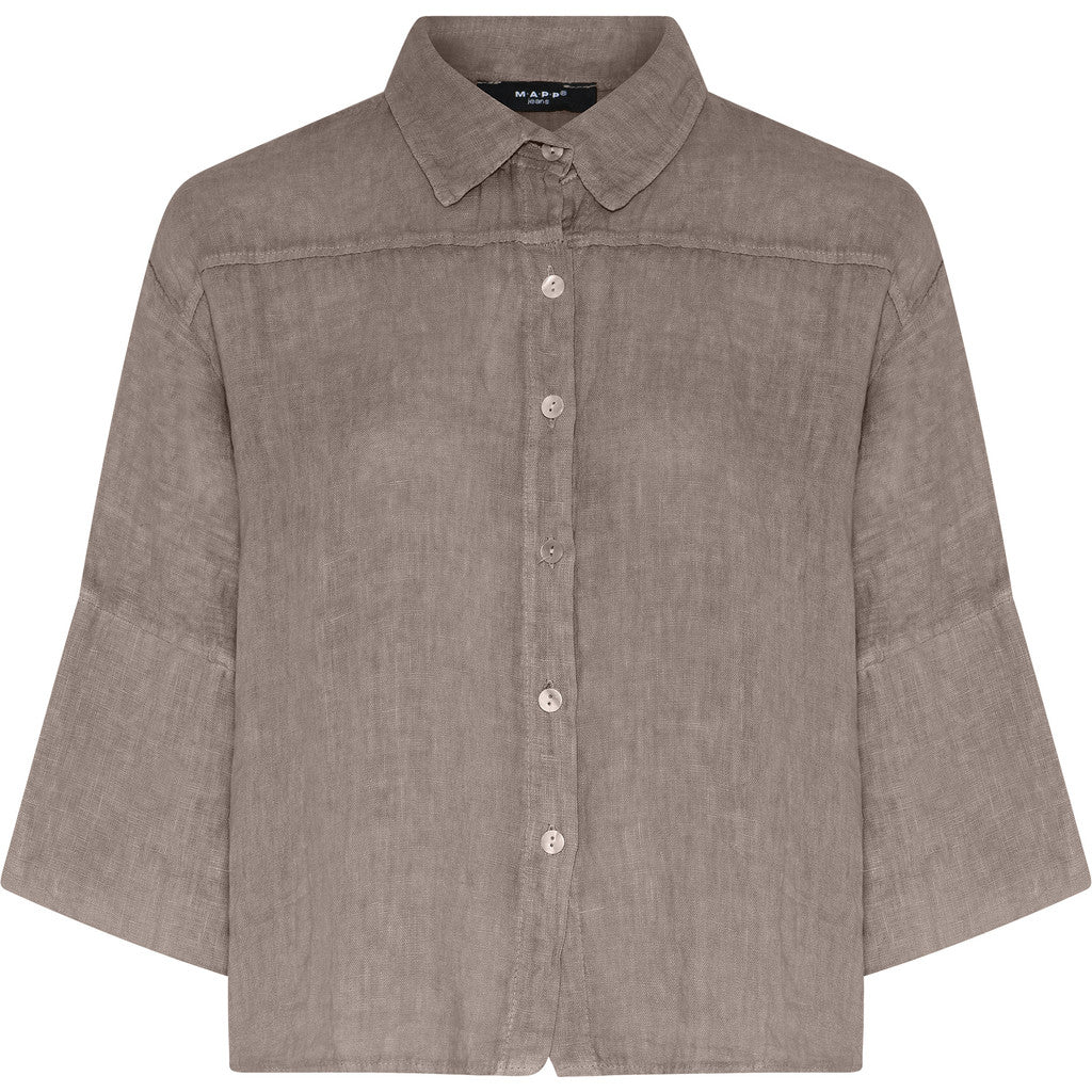 MOONDUST Eva Wide Linen Shirt | 100% Linen Shirt | M JEANS LINEN 136 FANGO