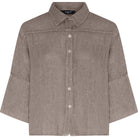 MOONDUST Eva Wide Linen Shirt | 100% Linen Shirt | M JEANS LINEN 136 FANGO