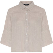 MOONDUST Eva Wide Linen Shirt | 100% Linen Shirt | M JEANS LINEN 27 SAND