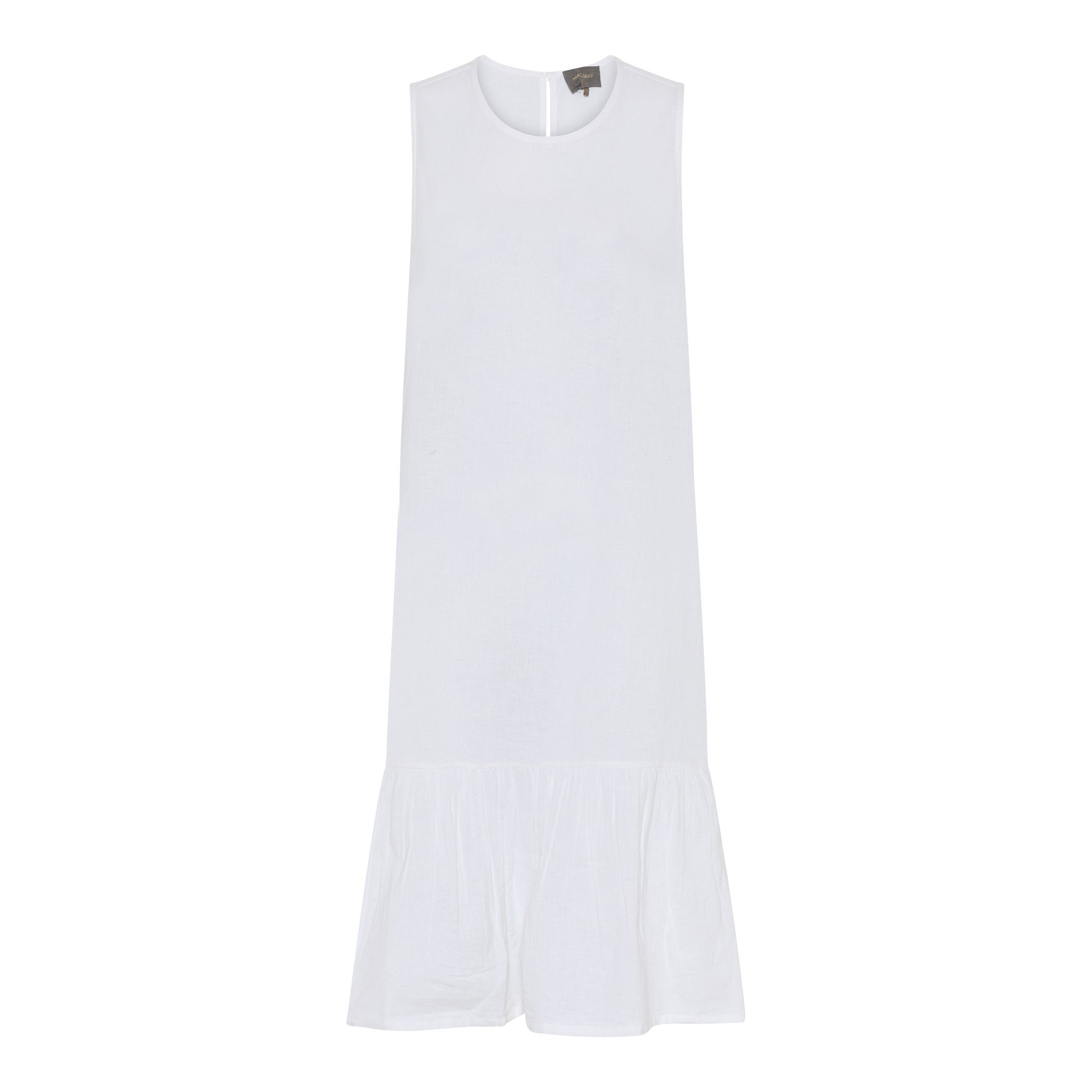 MARC LAUGE FIE DOLL STRAP DRESS LINEN 10 WHITE