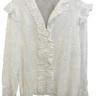 M JEANS FLOWER EMB BLOUSE BLOUSE/SHIRT 10 WHITE