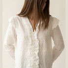 M JEANS FLOWER EMB BLOUSE BLOUSE/SHIRT 10 WHITE