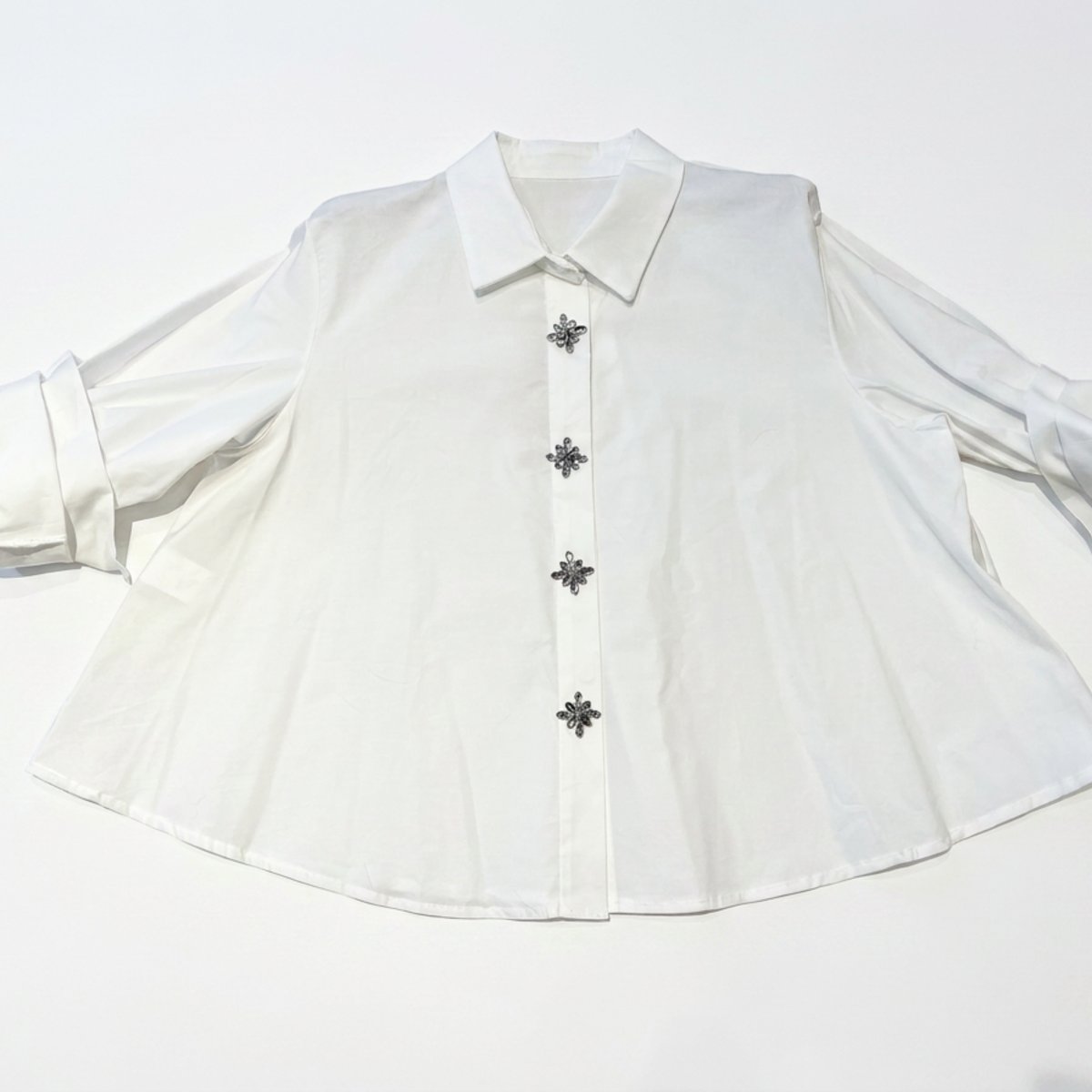 MOONDUST FL DIAMOND SHIRT BLOUSE/SHIRT 10 WHITE
