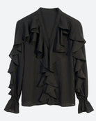 MAPP FRILL SHIRT BLOUSE/SHIRT 80 BLACK