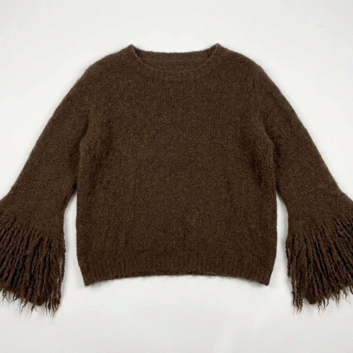 MOONDUST FRINGLE KNIT KNITWEAR 129 CHOCOLATE