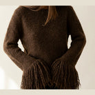 MOONDUST FRINGLE KNIT KNITWEAR 129 CHOCOLATE