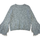 MOONDUST FRINGLE KNIT KNITWEAR 253 LIGHT GREY