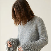 MOONDUST FRINGLE KNIT KNITWEAR 253 LIGHT GREY