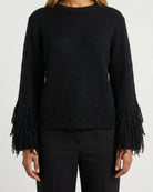 MOONDUST FRINGLE KNIT KNITWEAR 80 BLACK