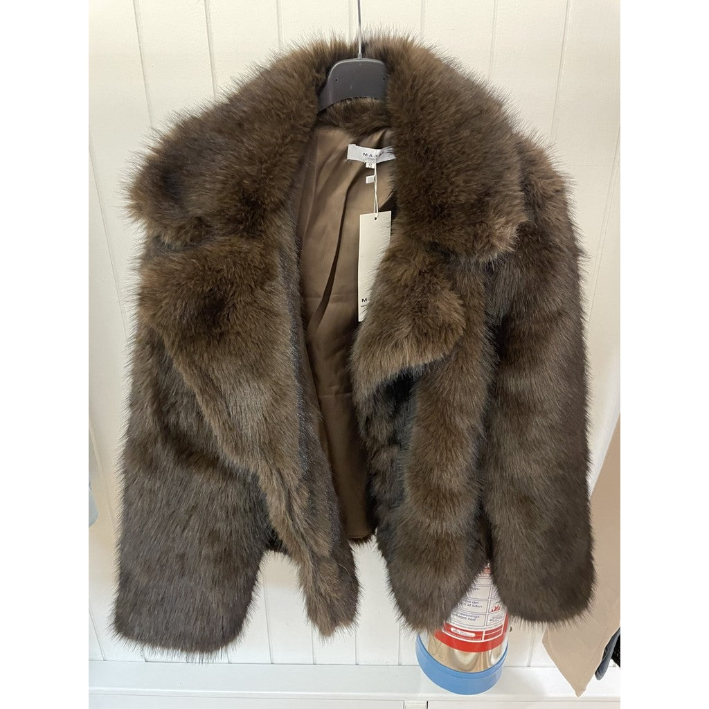 M JEANS FUR JACKET OUTERWEAR 129 CHOCOLATE