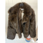 M JEANS FUR JACKET OUTERWEAR 129 CHOCOLATE